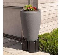 Strata Amesbury 120 Litre Stone Water Butt Complete Kit, Circular Plastic Rainwater Collection Barrel, ASH (Dark Grey)