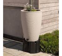 Strata Amesbury 120 Litre Stone Water Butt complete kit, Circular Plastic Rainwater Collection Barrel, Stone Colour (Light)