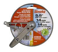 Strata Ball Bearing Style Clothesline Pulley - 5.5'' Heavy Duty Metal, Rustproof Silver for Outdoor Laundry Drying, Clothes Line Pulley for Clothes, Coats, Blankets, and More (1 Unit)