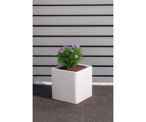 Strata Banbury Square Planter Indoor Outdoor Garden Plastic Plant Pot - Stone