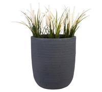 Strata Banbury Stone Effect Round Planter in Grey Strata Grey