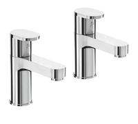 Strata Blade Basin Tap Pair Chrome | Modern Pillar Tap | Durable Brass Construction | 1/2 Basin Fitting | Easy Install