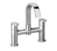 Strata Blade Chrome Bath Filler Tap - Modern Dual Lever Controls - Solid Brass Contemporary Bathroom Design