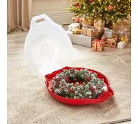 Strata Christmas Wreath Storage Box Clear/Red