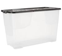 Strata Curve 100L Plastic Storage Boxes with Lid - Clear