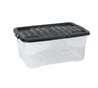 CEP Curve Box&LID Clear/BLK 42L HW202, Crystal, 60 x 39.7 x 25.2 cm