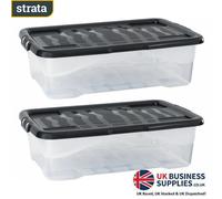 CEP Curve Box&LID Clear/BLK 42L HW202, Crystal, 60 x 39.7 x 25.2 cm