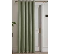 'Strata' Dim out woven Eyelet Single Panel Door Curtain Fusion Green 168cm width x 214cm drop