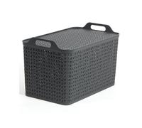Strata Extra Large Basket with Lid 42L Charcoal Grey XW131-CHA-VW