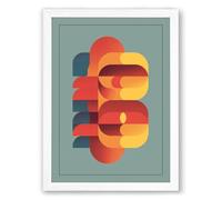 Strata Geometric Framed Wall Art Print A3 (42×29.7cm) White, Wall Decor for Living Room, Bedroom, Office & Home, Ready to Hang, Art Gift