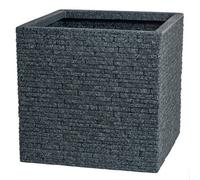 Strata Graphite Plastic Rectangular Planter (H)25.5Cm (W)25Cm (D)60Cm