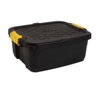 Plastic Storage Box 24 Litres - Black Heavy Duty by Strata