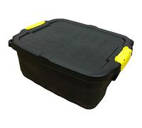 Strata Heavy Duty Black Storage Crate & Lid (24 Litre)