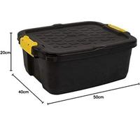 Strata Heavy Duty Black Storage Crate & Lid (24 Litre)/free Next Day Delivery