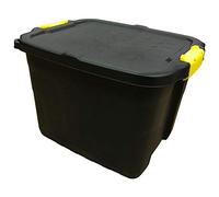 Strata Heavy Duty Black Storage Crate & Lid (60 Litre)