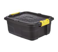Plastic Storage Box 24 Litres - Black Heavy Duty by Strata