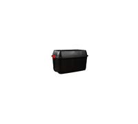 Strata Heavy Duty Large Storage Box with Lid, 175L, Lockable, Indoor/Outdoor, Wheeled, Black with Red Handles
