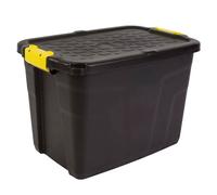 Ward Heavy Duty Box + Lid 60L Black HW442-BLK/YEL-ST