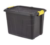 Ward Heavy Duty Box + Lid 60L Black HW442-BLK/YEL-ST