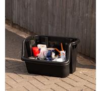 Strata Heavy Duty Storage Crates Stackable Black - Pack of 3