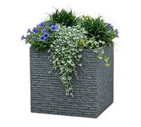 Strata Large Square Brick Effect Planter Ash Grey Slate Plastic Patio Plant Pot 38Cm