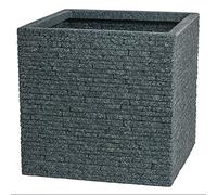 Strata Large Square Slate Effect Planter 38cm in Ash