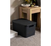 Strata Large Urban Store Basket with Lid Charcoal Grey 24L
