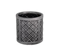 Strata Lazio Round Plastic Planter, Pewter Grey, Lazio Style, Painted Finish, Lightweight, Freestanding, 33.5 CM or 43 CM (33.5 CM)