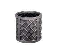 Strata Lazio Round Plastic Planter, Pewter Grey, Lazio Style, Painted Finish, Lightweight, Freestanding, 33.5 CM or 43 CM (33.5 CM)