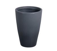 Strata Pacific Graphite Scallop Plastic Resin Plant Pot (Dia) 33Cm, (H)48Cm