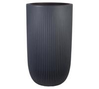 Strata Pacific Tall Round Planter Large - Modern Polyethylene Plant Pot for Indoor & Outdoor Use - Lightweight Garden Patio Flower Pot, Graphite, 35 x 62 cm