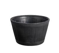 Strata Plastic Garden Outdoor Oakwood Barrel Planter Plant Pot - 50cm