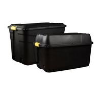 Strata Set Of 2 Heavy Duty Plastic Storage Boxes With Wheels - 190L And 175L