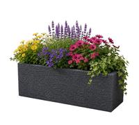 Strata Slate Brick Effect Trough Planter Grey Ash Plastic Garden Patio Pot 60Cm