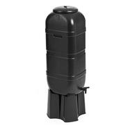 Strata Slimline 100L Black Water Butt With Stand & Filler Pipe