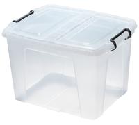 Strata Smart 2 x 40L Plastic Storage Boxes with Lid - Clear