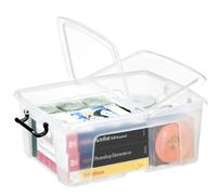 Strata Smart Box Clip-On Folding Lid Carry Handles 24 litre Clear Ref HW673CLR AQ03952