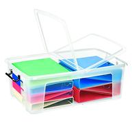 Strata Smart "Storemaster" 50L Litre Clear Storage Box Container - Strong and Robust With Folding Lid & Clip Handles for Secure Locking