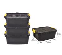 Plastic Storage Box 24 Litres - Black Heavy Duty by Strata