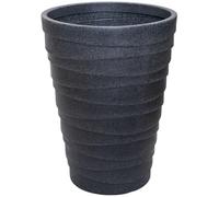 Strata Trojan Large Round Planter - Granite Effect Plastic Plant Pot for Indoor & Outdoor Use - Lightweight Modern Garden Patio Pot - Grey, 66cm H x 48cm W