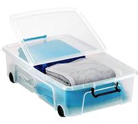 Strata Curve 2 x 30L Plastic Storage Boxes with Lid - Clear