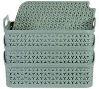 Strata Urban 3 x 12L Shallow Plastic Storage Baskets & Lid