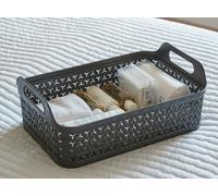 Strata Urban 3 x12L Shallow Plastic Storage Baskets with Lid