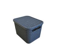 Strata Urban 3x14L Plastic Storage Baskets with Lid-Charcoal