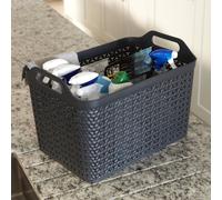 Strata Urban 3x24L Plastic Storage Baskets with Lid - Grey