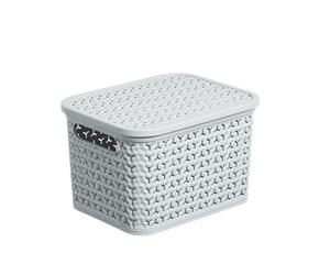 Strata Urban Matt Cool Grey Plastic Medium Stackable Storage Basket & Lid (H)1.95Cm (W)2.4Cm (D)3.1Cm