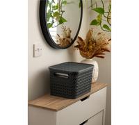 Strata Urban Storage Basket & Lid 14L Charcoal Grey
