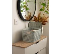 Strata Urban Storage Basket & Lid 14L Cool Grey