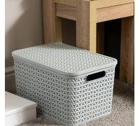 Strata Urban Storage Basket & Lid 42L Cool Grey