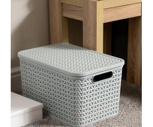 Strata Urban Storage Basket & Lid 42L Cool Grey